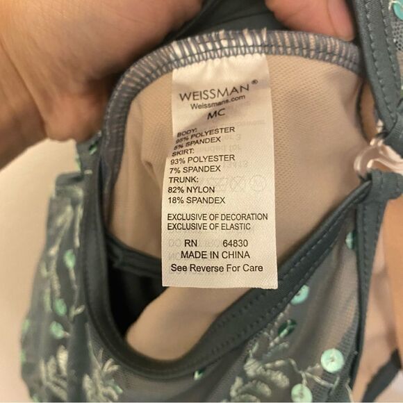 Weissman Dance Costume sage green sequin appliqué Saint Honesty 13413 Child MC - Picture 5 of 10